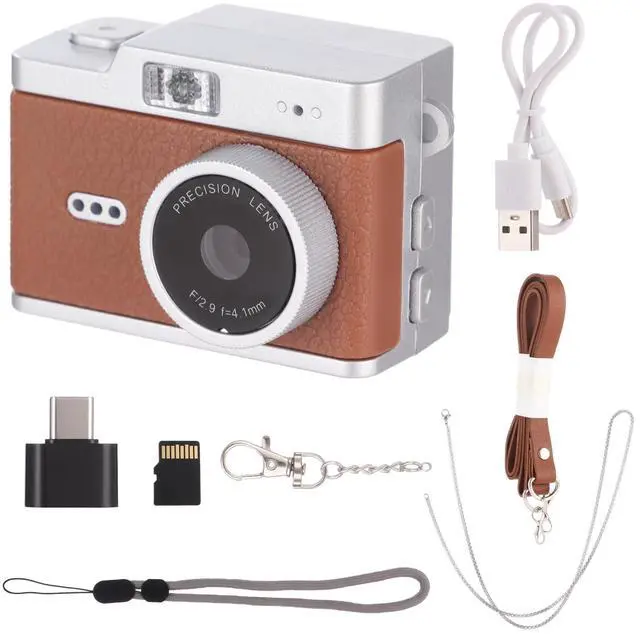 Alt view image 2 of 6 - Mini Retro Camera with Video Recording, Ultra-Compact Digital Camera, Filter Mode, Rechargeable Pocket Camera with 32GB Memory Card, OTG Adapter, 4 Carry Ways for Travel Daily Vlogging