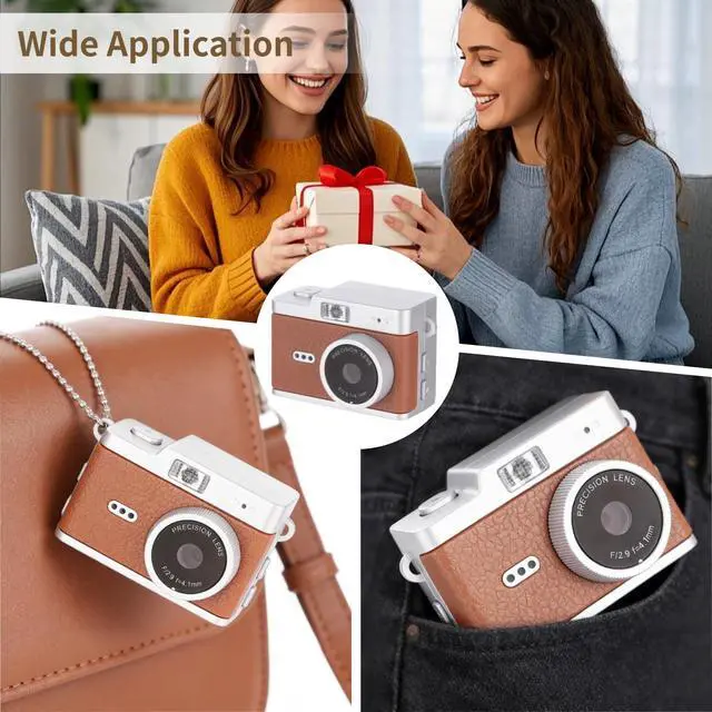 Alt view image 6 of 6 - Mini Retro Camera with Video Recording, Ultra-Compact Digital Camera, Filter Mode, Rechargeable Pocket Camera with 32GB Memory Card, OTG Adapter, 4 Carry Ways for Travel Daily Vlogging