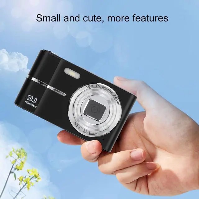 Alt view image 2 of 7 - Digital Camera, Autofocus FHD 1080P 50MP Vlogging Camera with 16X Zoom Portable Compact Small Video Camera for Beginners and Teens