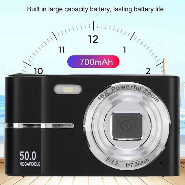 Alt view image 3 of 7 - Digital Camera, Autofocus FHD 1080P 50MP Vlogging Camera with 16X Zoom Portable Compact Small Video Camera for Beginners and Teens