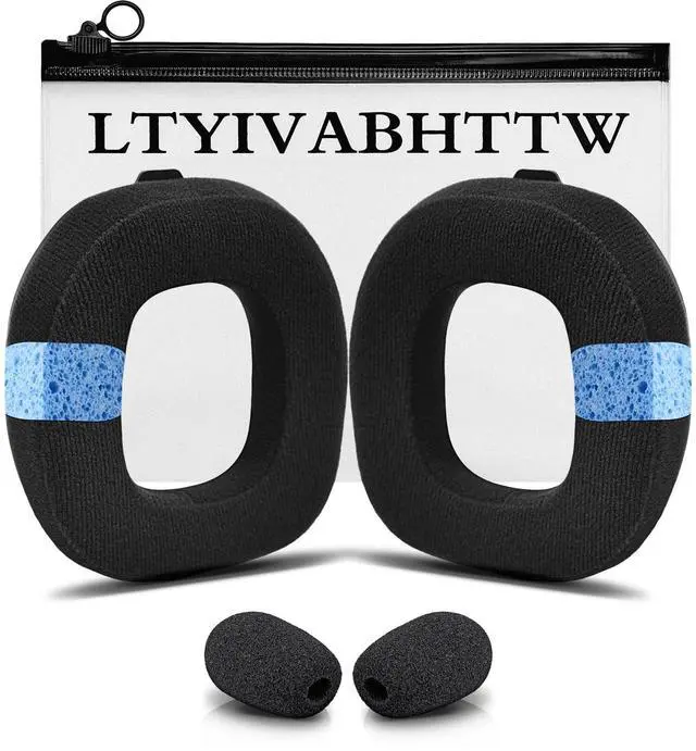 Main image of A50 Replacement Earpads for Astro A50 Gen 4, Gen 5 and A50X Only, Velvet Fabric, Made by, Improved Durability, with Microphone Foam | Black