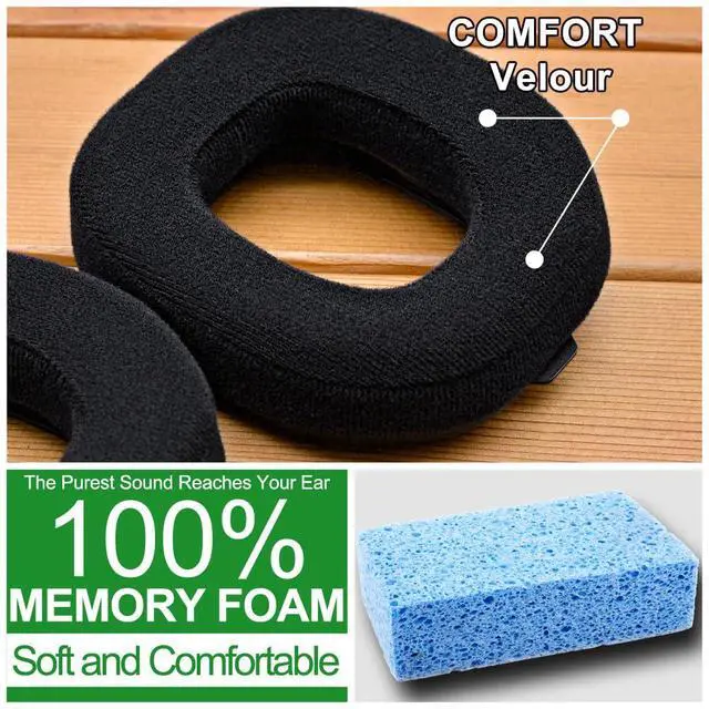 Alt view image 6 of 7 - A50 Replacement Earpads for Astro A50 Gen 4, Gen 5 and A50X Only, Velvet Fabric, Made by, Improved Durability, with Microphone Foam | Black