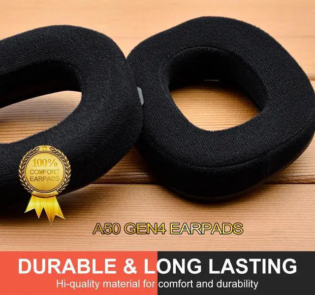 Alt view image 3 of 7 - A50 Replacement Earpads for Astro A50 Gen 4, Gen 5 and A50X Only, Velvet Fabric, Made by, Improved Durability, with Microphone Foam | Black