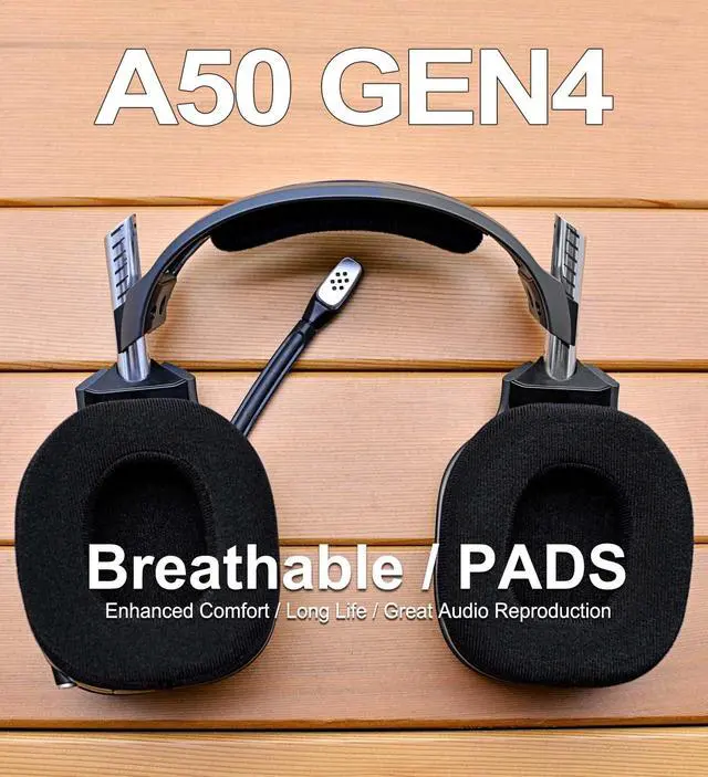 Alt view image 5 of 7 - A50 Replacement Earpads for Astro A50 Gen 4, Gen 5 and A50X Only, Velvet Fabric, Made by, Improved Durability, with Microphone Foam | Black