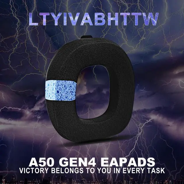 Alt view image 7 of 7 - A50 Replacement Earpads for Astro A50 Gen 4, Gen 5 and A50X Only, Velvet Fabric, Made by, Improved Durability, with Microphone Foam | Black