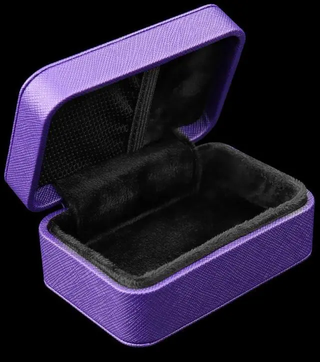 Alt view image 3 of 7 - TWISTURA Lingxi PU Leather Earphone Case, Magnet Portable IEM Storage Bags | Rigid Shell & Stylish Earbuds Accessories Carrying Cases for Travel Commute (Purple)