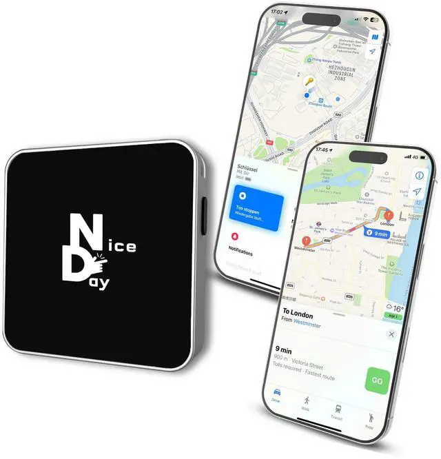 Main image of Ultra-Mini Air Tag Rechargeable Key Finder (iOS Only) Smart Bluetooth GPS Tracker for Keys, Luggage, Backpack Works with Apple Find My (Apple MFi Certified) IP65 Waterproof -1 Pcs (Nice Day)
