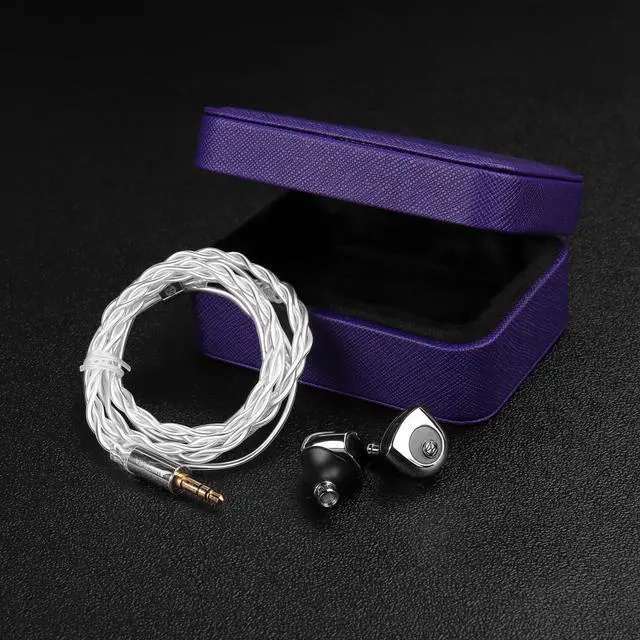 Alt view image 6 of 7 - TWISTURA Lingxi PU Leather Earphone Case, Magnet Portable IEM Storage Bags | Rigid Shell & Stylish Earbuds Accessories Carrying Cases for Travel Commute (Purple)