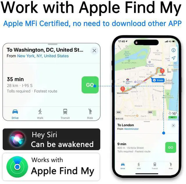Alt view image 3 of 7 - Ultra-Mini Air Tag Rechargeable Key Finder (iOS Only) Smart Bluetooth GPS Tracker for Keys, Luggage, Backpack Works with Apple Find My (Apple MFi Certified) IP65 Waterproof -1 Pcs (Nice Day)