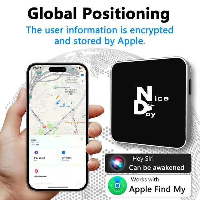 Alt view image 4 of 7 - Ultra-Mini Air Tag Rechargeable Key Finder (iOS Only) Smart Bluetooth GPS Tracker for Keys, Luggage, Backpack Works with Apple Find My (Apple MFi Certified) IP65 Waterproof -1 Pcs (Nice Day)