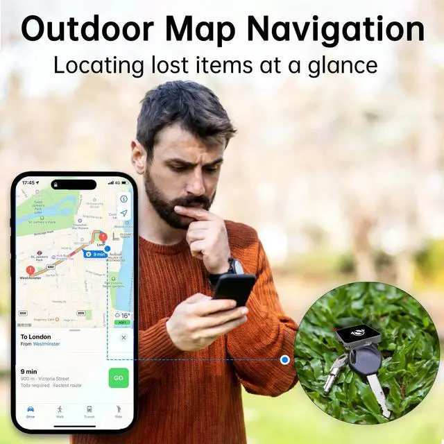 Alt view image 7 of 7 - Ultra-Mini Air Tag Rechargeable Key Finder (iOS Only) Smart Bluetooth GPS Tracker for Keys, Luggage, Backpack Works with Apple Find My (Apple MFi Certified) IP65 Waterproof -1 Pcs (Nice Day)