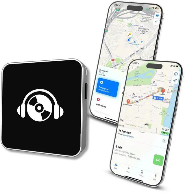 Main image of Ultra-Mini Air Tag Rechargeable Key Finder (iOS Only) Smart Bluetooth GPS Tracker for Keys, Luggage, Backpack Works with Apple Find My (Apple MFi Certified) IP65 Waterproof -1 Pcs (Music)
