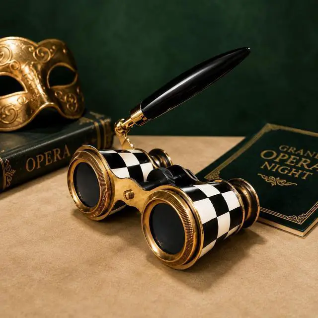 Alt view image 6 of 6 - Opera Glasses Binoculars for Adults Women - 2.5X Mother of Pearl Solid Brass Theater Binoculars with Handle - Vintage Opera Glass for Ballet Kentucky Derby Concerts Pocket Size Gift