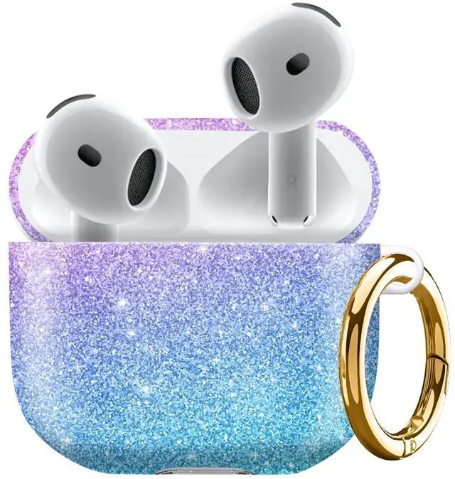 Main image of Compatiable with AirPod 4 Protective Case 2024, Soft Protective Case with Keychain for Women,Cute Shockproof Charging Case Cover for AirPod 4(Glitter Blue Pink)
