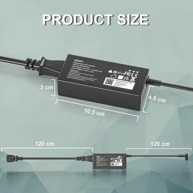 Alt view image 6 of 7 - 65W Laptop Charger for HP Elitebook ProBook Pavilion x360 14 15 17 Laptop | Smart Blue Tip Power Adapter 440 450 650 745 820 830 840 845 850 G6 G5 G8 G7 G4s G4 G3 710412-001 741727-001 721092-001