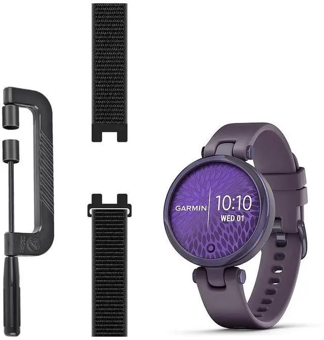Main image of Sport Mesh Strap Compatible with Garmin Lily GPS Smartwatch Bands Woven Nylon Replacement Accessory Watch Wristband with Remove Band Tool