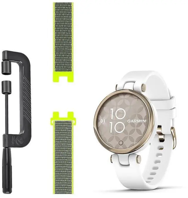 Main image of Sport Mesh Strap Compatible with Garmin Lily GPS Smartwatch Bands Woven Nylon Replacement Accessory Watch Wristband with Remove Band Tool