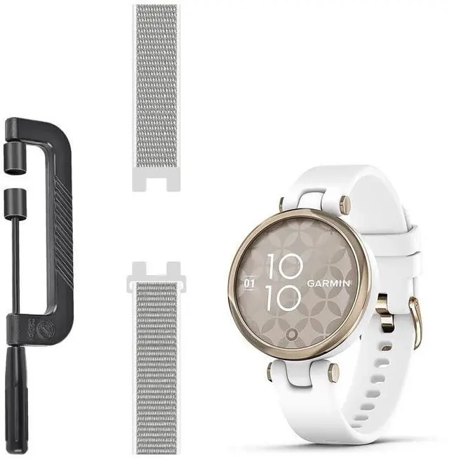 Main image of Sport Mesh Strap Compatible with Garmin Lily GPS Smartwatch Bands Woven Nylon Replacement Accessory Watch Wristband with Remove Band Tool