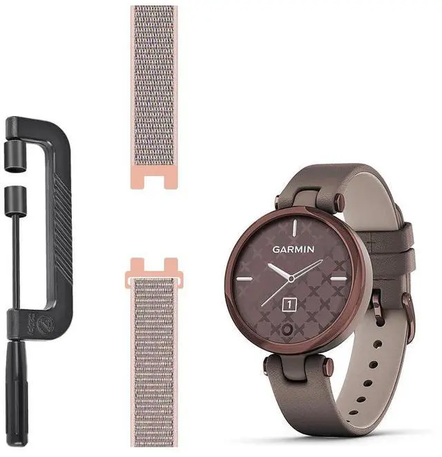 Main image of Sport Mesh Strap Compatible with Garmin Lily GPS Smartwatch Bands Woven Nylon Replacement Accessory Watch Wristband with Remove Band Tool