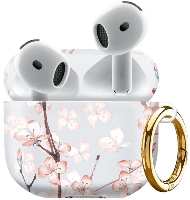 Main image of Compatiable with AirPod 4 Protective Case 2024, Soft Protective Case with Keychain for Women,Cute Shockproof Charging Case Cover for AirPod 4(Botanical Cherry Branch)