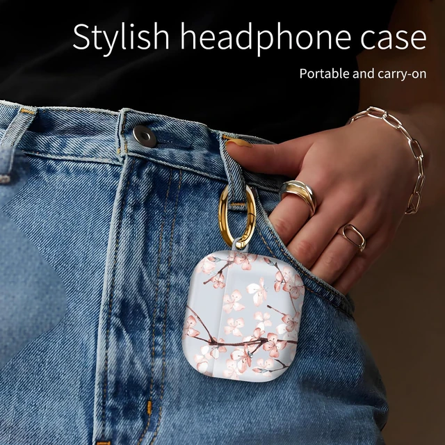 Alt view image 3 of 6 - Compatiable with AirPod 4 Protective Case 2024, Soft Protective Case with Keychain for Women,Cute Shockproof Charging Case Cover for AirPod 4(Botanical Cherry Branch)