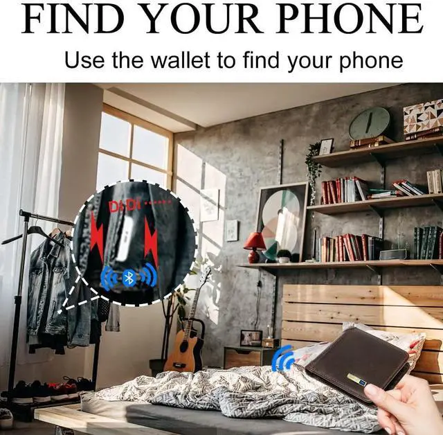 Alt view image 3 of 6 - Anti-Lost Men's Bluetooth Wallet Trackable Wallet Minimalist Slim Tracker & Finder Credit Card Gift Box