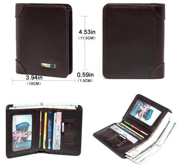 Alt view image 6 of 6 - Anti-Lost Men's Bluetooth Wallet Trackable Wallet Minimalist Slim Tracker & Finder Credit Card Gift Box
