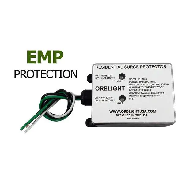 Alt view image 4 of 7 - Whole House Surge Protector, 260kA SPD for 120/240V Electrical Panels, Type 2, IP67, LED Indicator