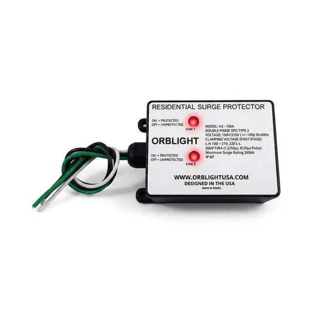 Alt view image 2 of 7 - Whole House Surge Protector, 260kA SPD for 120/240V Electrical Panels, Type 2, IP67, LED Indicator