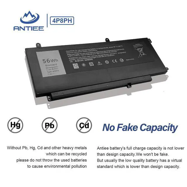 Alt view image 4 of 7 - 56Wh 4P8PH Battery Replacement for Dell Inspiron 15 7000 7537 7547 7548 | N7547 N7548 Vostro 14 5459 Series Notebook D2VF9 G05H0 0G05H0 OPXR51 179F8 04P8PH 7.4V 4-Cell