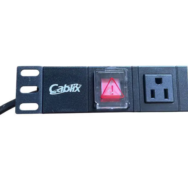 Alt view image 2 of 4 - 1U 19" Rack Mount Power Distribution Unit (PDU) NEMA 5-15R, Aluminum Housing, 15A 125V, 3Gx16AWGx2M Power Cord, UL Listed (6-Outlet 15A)