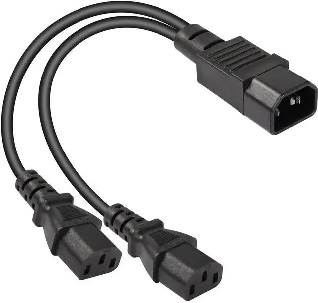Main image of 1FT IEC 320 C14 to Dual C13 Power Cable,C14 Male to 2X C13 Female Y Splitter AC Conversion Cable,Suitable for Computer,Projector, Scanner,Printer,Etc(c14-c13/c13)