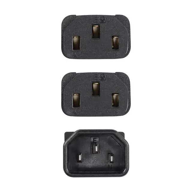 Alt view image 3 of 3 - 1FT IEC 320 C14 to Dual C13 Power Cable,C14 Male to 2X C13 Female Y Splitter AC Conversion Cable,Suitable for Computer,Projector, Scanner,Printer,Etc(c14-c13/c13)