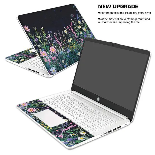 Alt view image 2 of 6 - Laptop Skin Decal HP 14" - Botanical, Laptop Cover Sticker, No Cutting Required, No Bubble, Waterproof, Scratch Resistant - Including Wide Screen and Wrist Pad