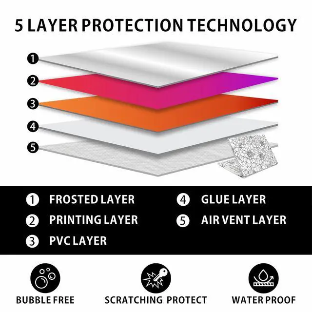 Alt view image 4 of 7 - Laptop Skin Decal HP 15.6" - Black White Botanical, Laptop Cover Sticker, No Cutting Required, No Bubble, Waterproof, Scratch Resistant - Including Wide Screen and Wrist Pad