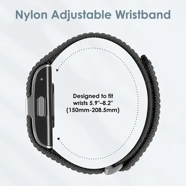 Alt view image 4 of 6 - 3 Pack Nylon Loop Sport Bands Compatible with Hume Band,Breathable Adjustable Replacement Wristband For Fitness Tracker Men Women