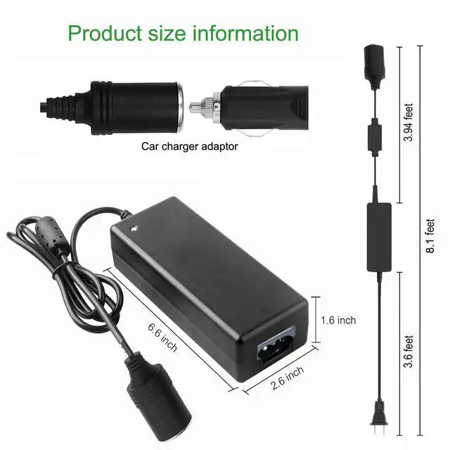 Alt view image 2 of 6 - AC to DC Converter 100V-240V to 12V/10A 120W Cigarette Lighter Socket Power Supply Adapter Car Cigarette Lighter Socket for Car Cooler Warmer Air Compressor Car Refrigerator Car Vacuum Cleaner etc