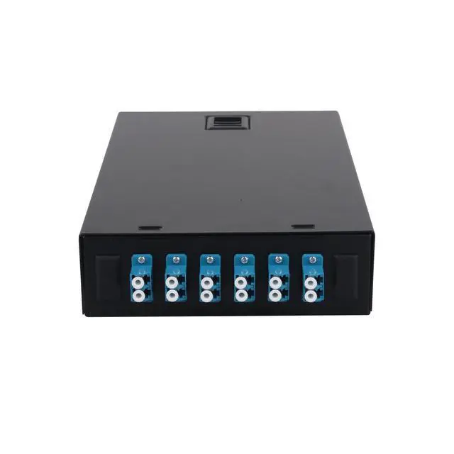 Alt view image 6 of 6 - 12-core LC/UPC singlemode wall Mount Enclosure kit | LC/UPC Wall Box Kit with 6 duplex couplers & pigtails. For FTTH and network distribution. Complete set