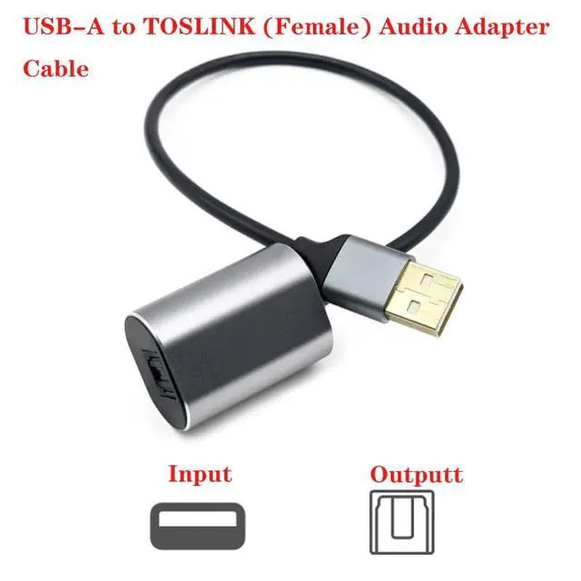 Alt view image 2 of 6 - USB-A to Toslink Optical Audio Adapter Cable | SPDIF Digital Audio Converter for PC, Laptop, Home Theater, Soundbar, DAC, AV Receiver - Plug and Play, No Driver Required