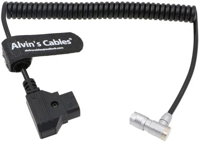 Main image of PORTKEYS BM5 BM7 Monitor Right Angle Power Cable 4 Pin Female to D-TAP Male Coiled Power Cord