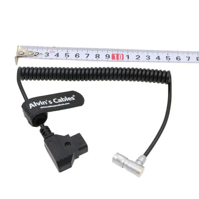 Alt view image 2 of 6 - PORTKEYS BM5 BM7 Monitor Right Angle Power Cable 4 Pin Female to D-TAP Male Coiled Power Cord