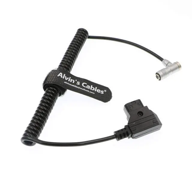 Alt view image 4 of 6 - PORTKEYS BM5 BM7 Monitor Right Angle Power Cable 4 Pin Female to D-TAP Male Coiled Power Cord
