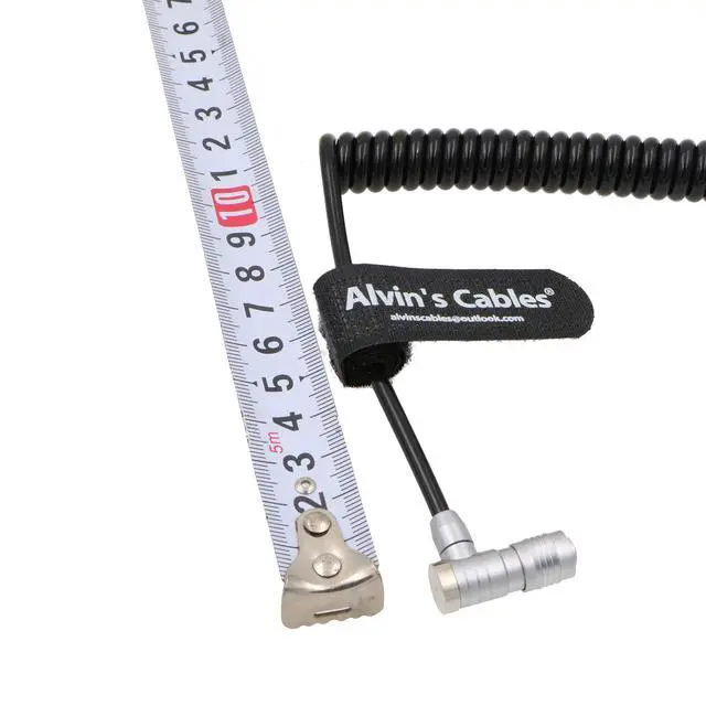 Alt view image 3 of 6 - PORTKEYS BM5 BM7 Monitor Right Angle Power Cable 4 Pin Female to D-TAP Male Coiled Power Cord