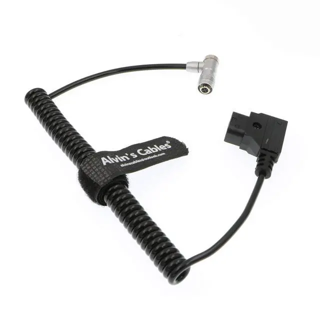 Alt view image 6 of 6 - PORTKEYS BM5 BM7 Monitor Right Angle Power Cable 4 Pin Female to D-TAP Male Coiled Power Cord