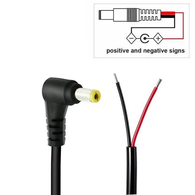 Alt view image 3 of 7 - 10Pcs 22AWG Right Angle DC5.5mm x 2.1mm Power Pigtails Cable | 25cm LengthDC5521 to 2pinPerfect for low voltage equipment DIY power supply and maintenance replacement