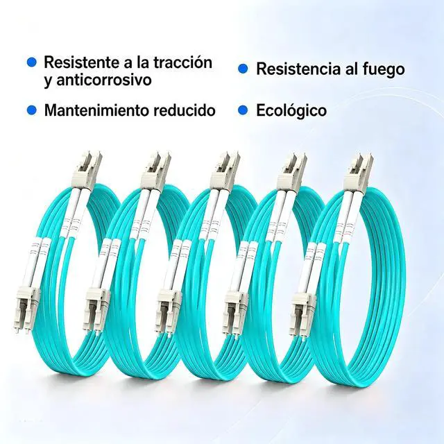 Alt view image 3 of 7 - OM4 LSZH LC-LC UPC Fiber Optic Cord 3m/10ft 5-Pack Multimode Duplex | Fiber Path Cables Flame-Retardant 40GB/100GB Internet Cable