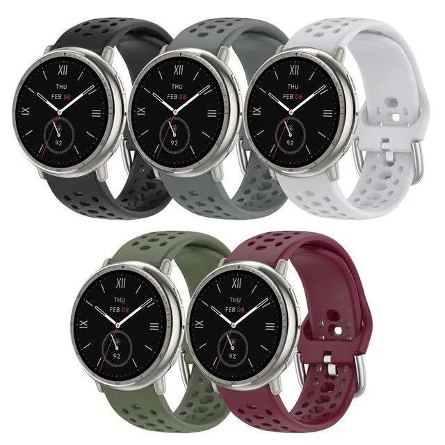 Alt view image 2 of 7 - Band Replacement for Amazfit Active 2 1/GTS 2 2e 3 4 4 Mini/GTR Mini/GTR 42mm, 20mm Quick Release Silicone Band Replacement for Amazfit Bip 3/3 Pro/U/U Pro/S/S lite/Lite