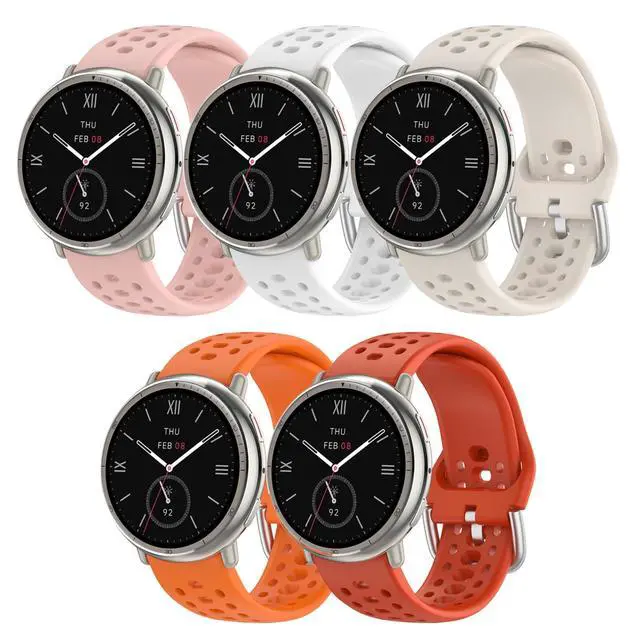 Alt view image 2 of 7 - Band Replacement for Amazfit Active 2 1/GTS 2 2e 3 4 4 Mini/GTR Mini/GTR 42mm, 20mm Quick Release Silicone Band Replacement for Amazfit Bip 3/3 Pro/U/U Pro/S/S lite/Lite