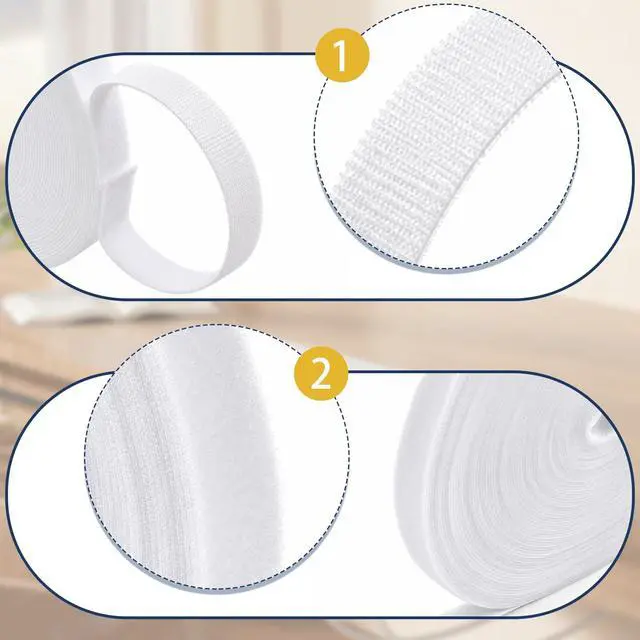 Alt view image 3 of 6 - Hook and Loop Tape Roll, 3/4 in x 90 ft Reusable Fastener Strip for Cable Management, Cord Organization, Network Wiring, Home Office and Data Center, White