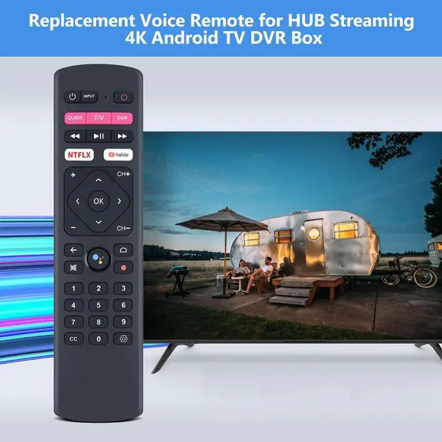 Alt view image 2 of 6 - Voice Replacement Remote Control for T-Mobile T-Vision HUB Streaming 4K Android TV DVR Box